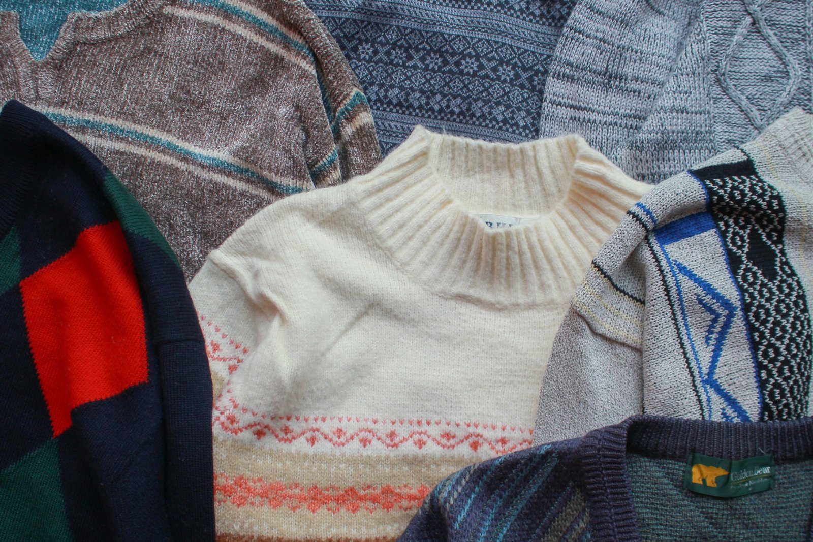 Wollpullover mit Fusseln